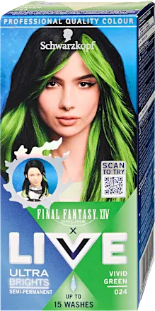 Schwarzkopf LIVE Ultra Brights – 024 Vivid Green – Final Fantasy XIV Edition (200ml)