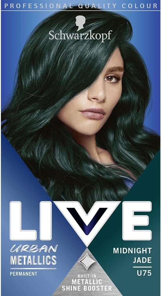 Schwarzkopf LIVE Urban Metallics – U75 Midnight Jade – Permanent Hair Colour (150ml)