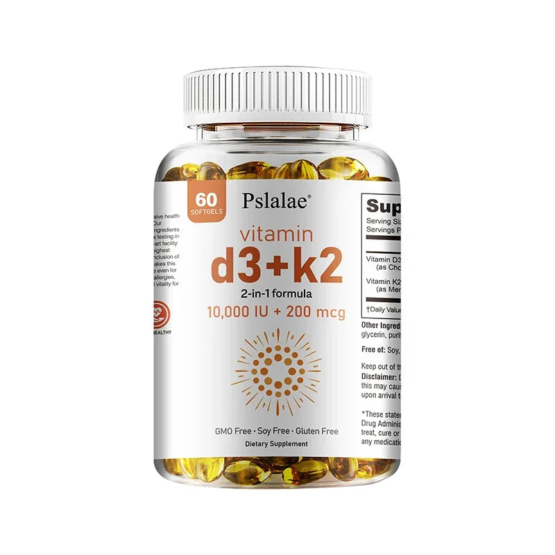 Pslalae Vitamin D3 + K2 Softgels | Calcium Metabolism Support
