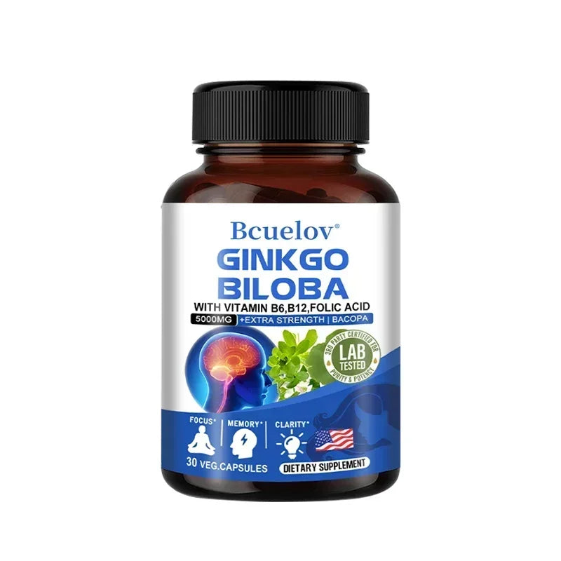 Bcuelov Ginkgo Biloba Capsules - Memory Support Supplement