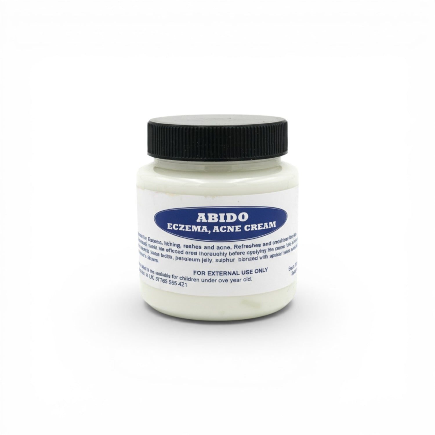 Duaba Afro Abido Herbal Skin Cream 100g jar with shea butter, sulphur, and herbal blend for itching and rashes.
