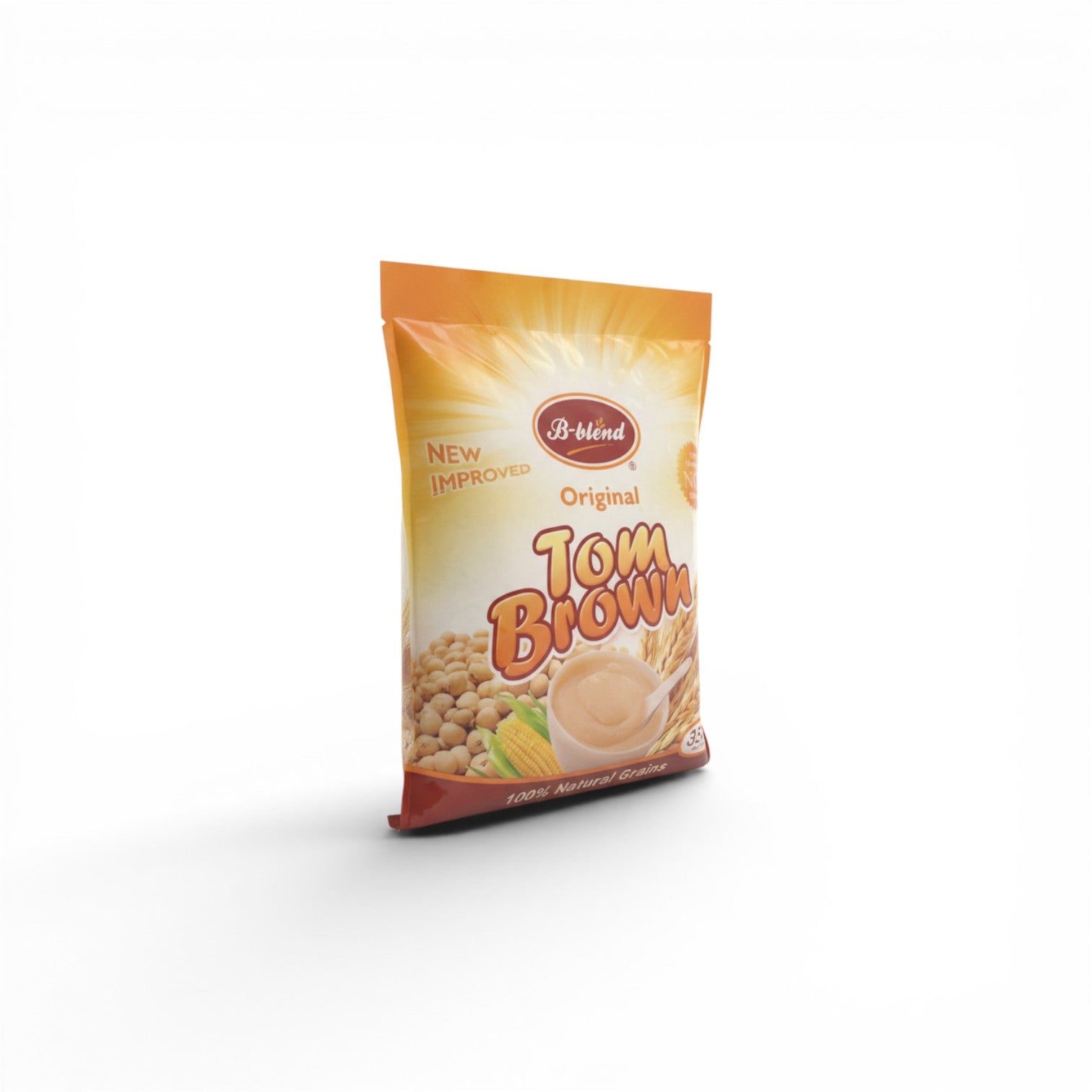 Duaba Afro B Blend Original Tom Brown 350g multigrain cereal porridge mix with corn, soybeans, and wheat.