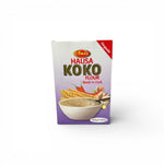 Duaba Afro Comas Hausa Koko Flour, a 400g organic mix of millet, ginger, and spices for traditional Ghanaian porridge.