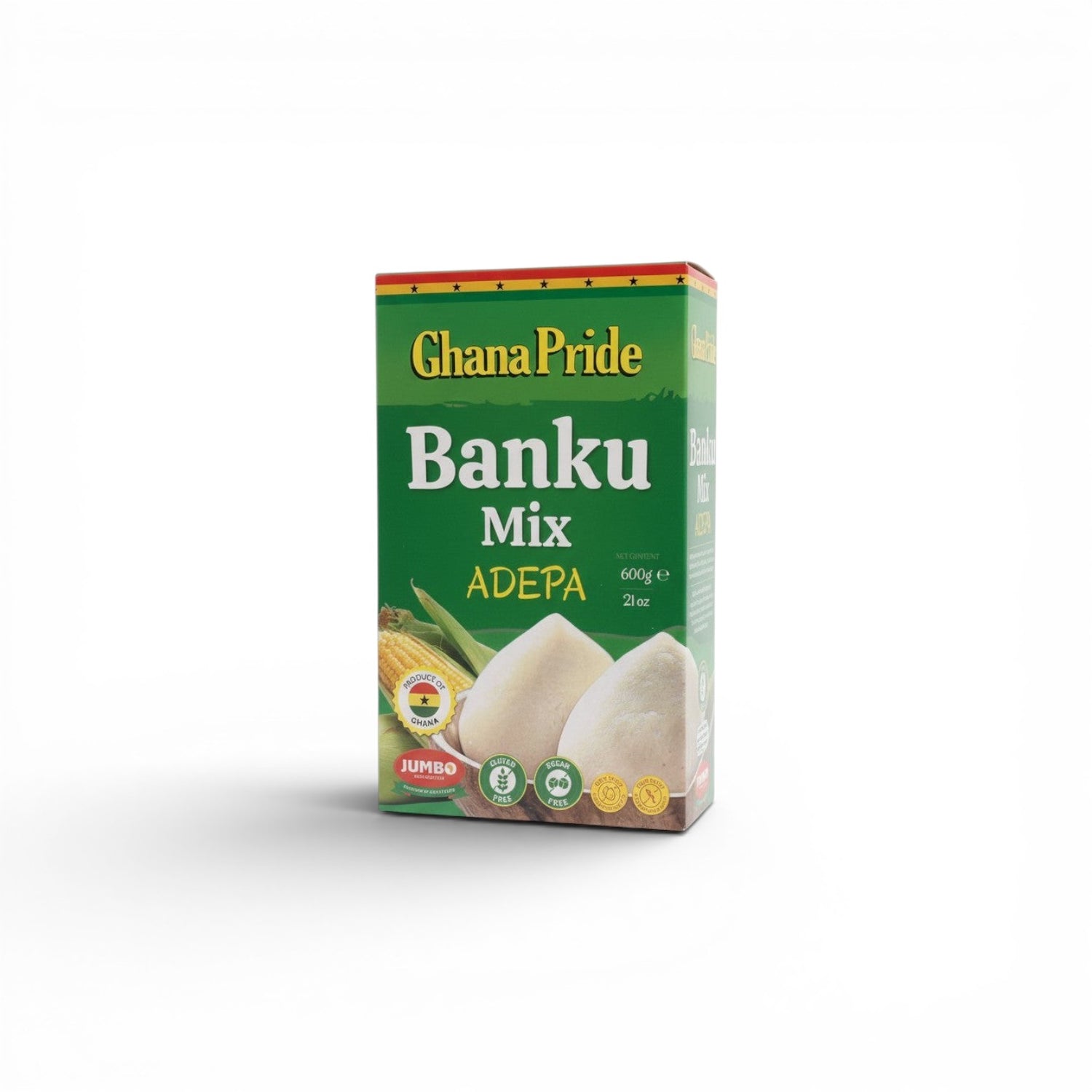 Duaba Afro Ghana Pride Banku Mix - 600g, a ready-to-cook flour made from fermented corn and cassava.