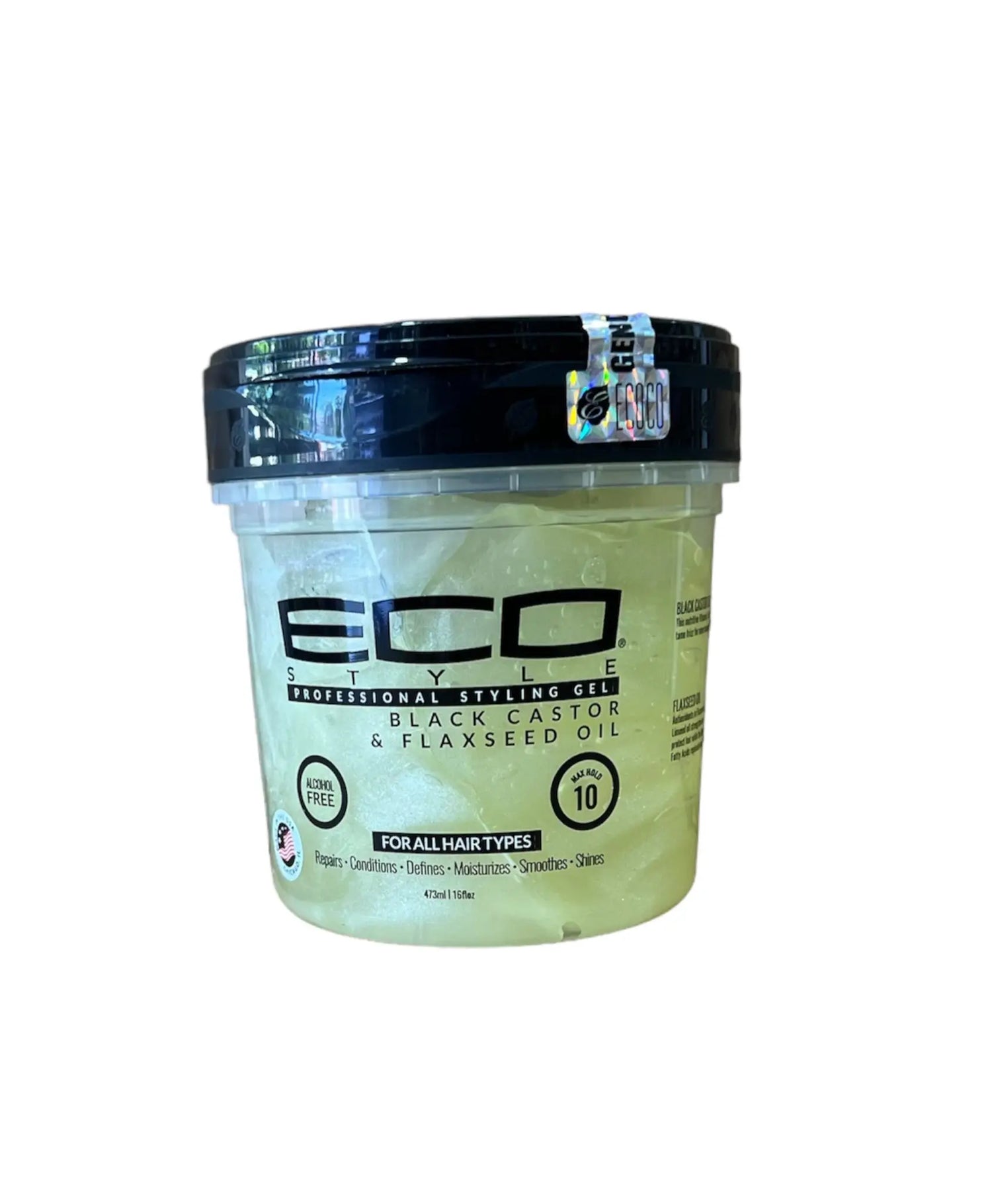 Hair Gel Eco Style Black beaver And Flaxseed Oil (473ml)