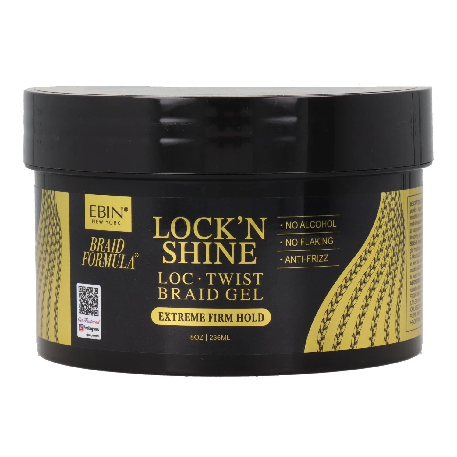 Ebin New York Braid Formula Lock'n Shine Gel (236 ml)