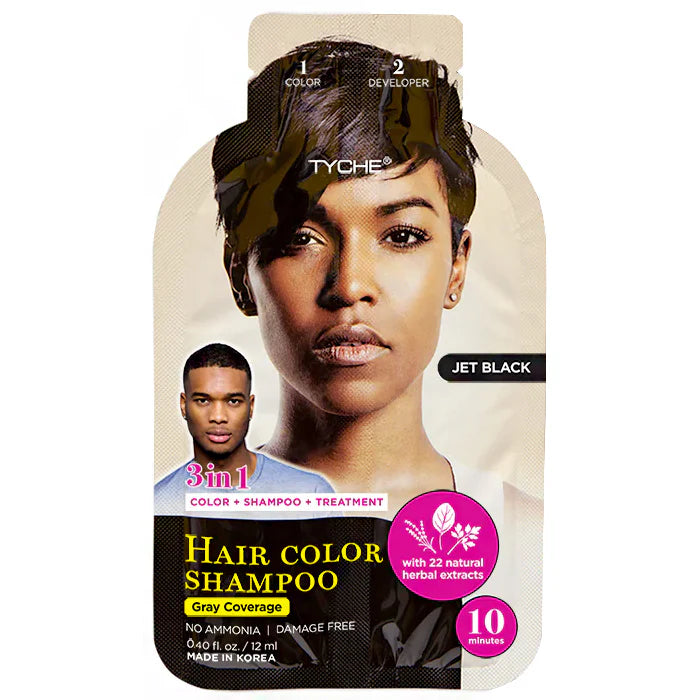 3-in-1 Hair Color Shampoo – Jet Black – (12 mL / 0.40 fl. oz)