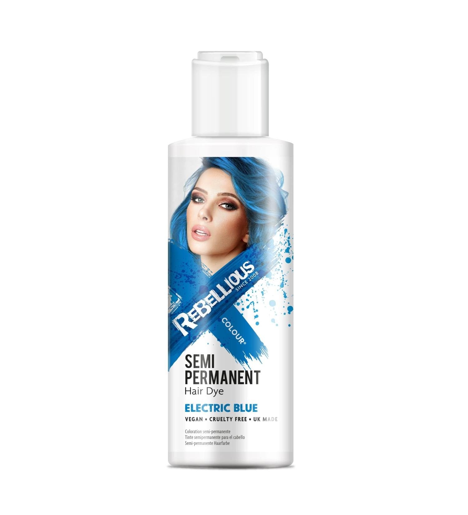 Rebellious Colour Semi-Permanent Hair Dye – Electric Blue – (100 mL)