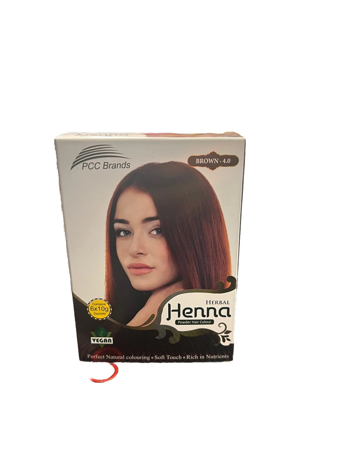 PCC Brands Herbal Henna Hair Color – Brown 4.0 – (6 x 10 g Sachets)