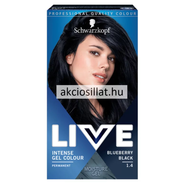 Schwarzkopf LIVE Intense Gel Colour – 1.4 Blueberry Black – Permanent Moisture Gel (200ml)