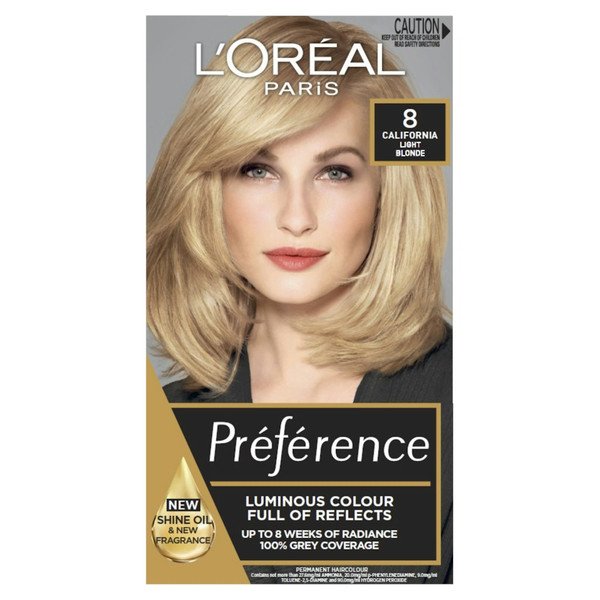 L'Oréal Paris Préférence Hair Colour – 8 California Light Blonde – Permanent –(150ml)