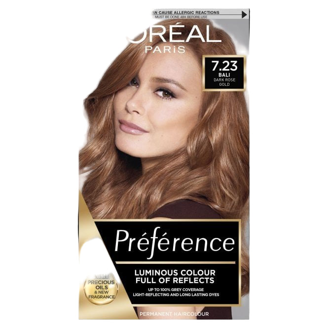 L'Oréal Préférence – 7.23 Bali Dark Rose Gold – Permanent Hair Colour (150ml)