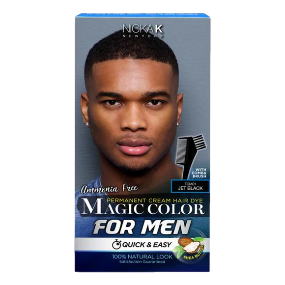Nicka K Magic Color – Jet Black – Permanent Cream Hair Dye for Men – Ammonia-Free (150ml)