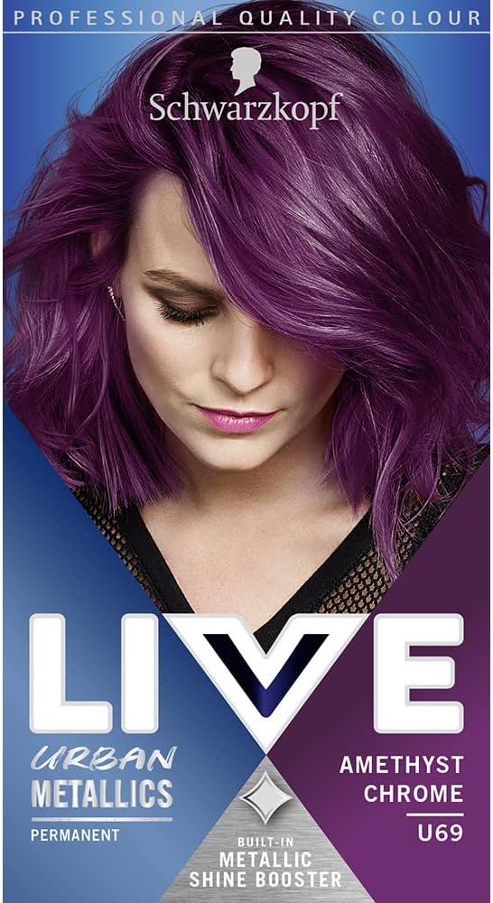 Schwarzkopf LIVE Urban Metallics – U69 Amethyst Chrome – Permanent Hair Colour (150ml)