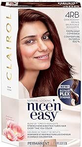 Clairol Nice’n Easy – 4RB Dark Burgundy Brown – Permanent Hair Colour with RepairPLEX (150ml)