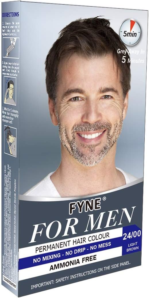 FYNE – 24/00 Light Brown – Permanent Hair Colour for Men – No-Mix Gel (150ml)