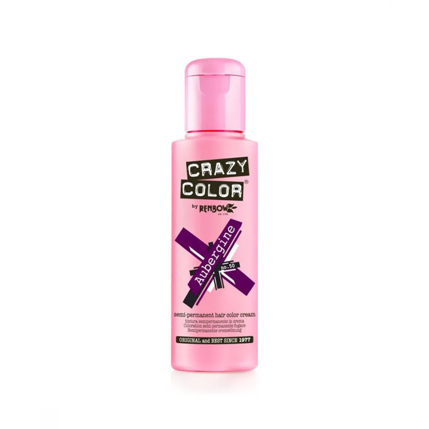 Crazy Color Semi-Permanent Hair Color Cream – Aubergine (100 mL)
