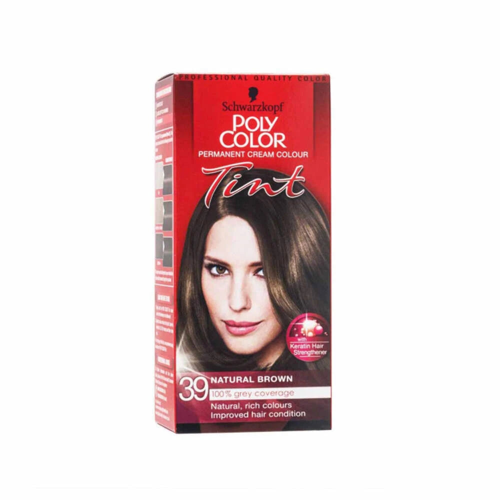 Schwarzkopf Poly Color Permanent Cream Colour Tint – 39 Natural Brown-(150ml)