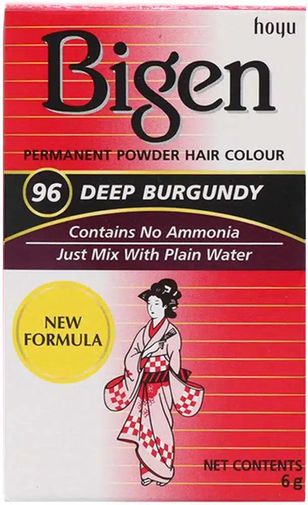 Bigen Permanent Powder Hair Colour (96 Deep Burgundy) – (6g)